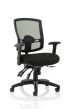 Portland III Task Operator Chair Black Mesh Back with Height Adjustable and Folding Arms