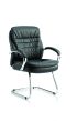 Rocky Cantilever Chair Black Leather High Back With Arms