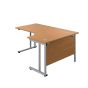 1800X1200 Twin Upright Right Hand Radial Desk - Silver Frame