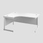 1200X1200 Single Upright Left Hand Radial Desk White-White 