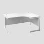 1200X1200 Single Upright Right Hand Radial Desk White-Silver 