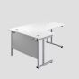 1200X1200 Twin Upright Left Hand Radial Desk White-Silver
