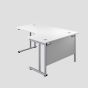 1200X1200 Twin Upright Right Hand Radial Desk White-Silver