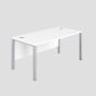 1200X800 Goal Post Rectangular Desk White-Silver 