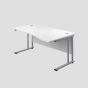 1400X1000 Twin Upright Right Hand Wave Desk White-Silver