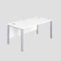 1400X600 Goal Post Rectangular Desk White-Silver 