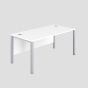 1400X800 Goal Post Rectangular Desk White-Silver 