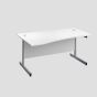 1600X1000 Single Upright Left Hand Wave Desk White-Silver 