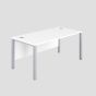 1800X600 Goal Post Rectangular Desk White-Silver 