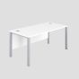 1800X800 Goal Post Rectangular Desk White-Silver 