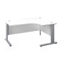 1400X1200 Cable Managed Upright Right Hand Radial Desk White-Silver 