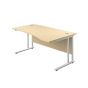 1600X1000 Twin Upright Right Hand Wave Desk - White Frame