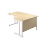 1600X1200 Twin Upright Right Hand Radial Desk - White Frame