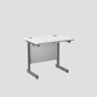 800X600 Single Upright Rectangular Desk White-Silver 