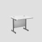 800X800 Single Upright Rectangular Desk White-Silver 
