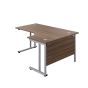 1800X1200 Twin Upright Right Hand Radial Desk - Silver Frame