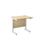 800X600 Single Upright Rectangular Desk - White Frame 