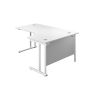 1800X1200 Twin Upright Right Hand Radial Desk - White Frame