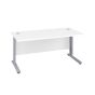 1200X600 Cable Managed Upright Rectangular Desk White-Silver 