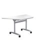 One Tilting Table 1400 X 700 Silver Legs Trapezoidal Top