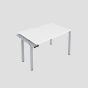 CB 1 Person Extension Bench 1400 X 800 Cut Out White-Silver 