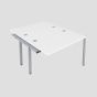 CB 2 Person Extension Bench 1200 X 800 Cable Port White-Silver 