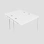 CB 2 Person Extension Bench 1400 X 800 Cable Port White-White 