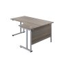 1600X1200 Twin Upright Right Hand Radial Desk - Silver Frame