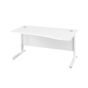 1400X1000 Cable Managed Upright Right Hand Wave Desk - White Frame
