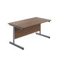 1200X800 Single Upright Rectangular Desk Dark Walnut-Silver 