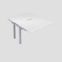 Premium 2 Person Bench Extension 1600 X 800 Cut Out White-Silver 