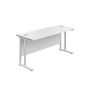 WORK FROM HOME BUNDLE WITH ECLIPSE PLUS 2 CHAIR & 1200x600 TWIN UPRIGHT RECTANGULAR DESK WHITE
