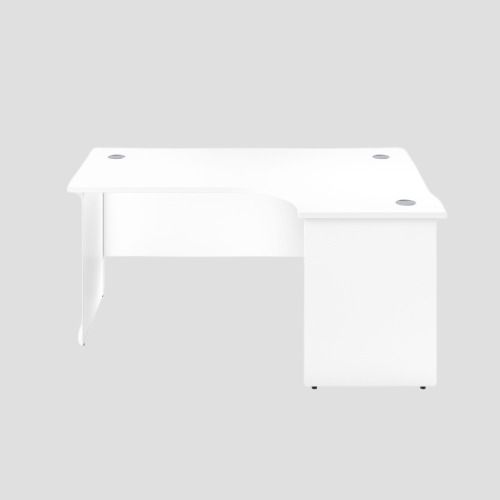 1400X1200 Panel Right Hand Radial Desk White-White 