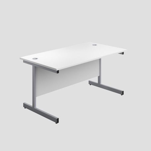 1800X800 Single Upright Rectangular Desk White-Silver 