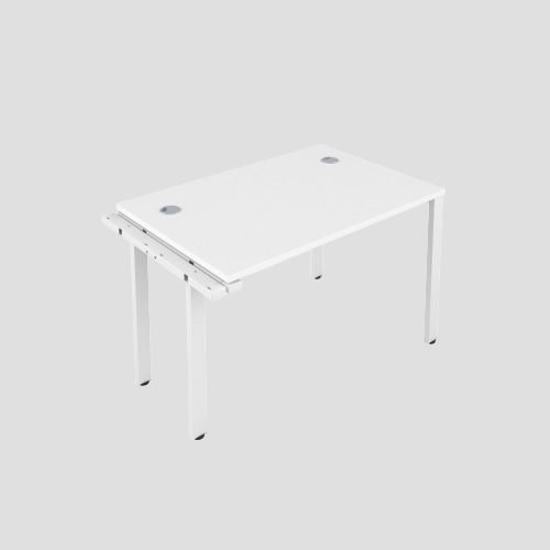 CB 1 Person Extension Bench 1400 X 800 Cable Port White-White 
