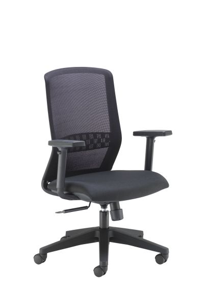Spark Mesh Chair Upholstered In Black Fabric Black Mesh 