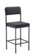 Cube High Stools With Back Rest Charcoal 