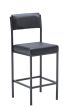 Cube High Stools With Back Rest Black Vinyl 