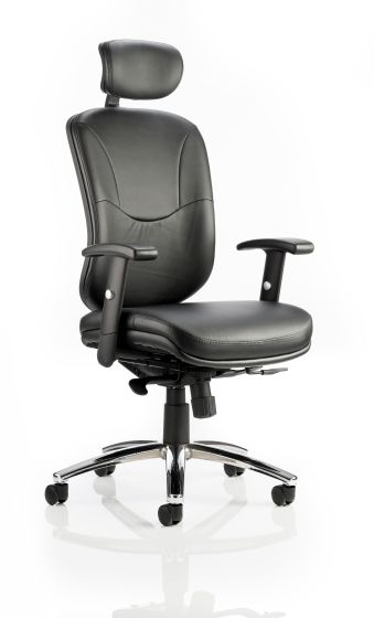 Mirage II Executive Chair Black Leather With Arms With Headrest