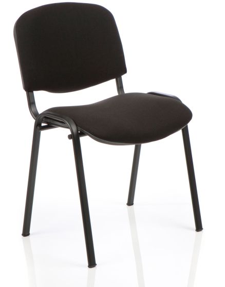 ISO Stacking Chair Colour Fabric Black Frame Without Arms