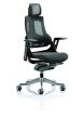Zure Executive Chair Black Frame Charcoal Mesh With Headrest