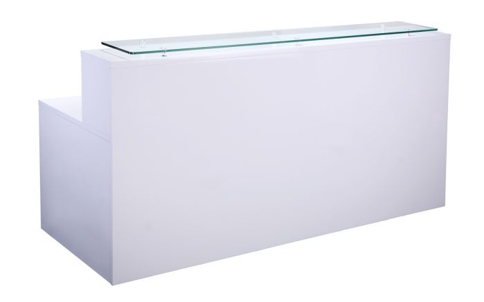 reception white gloss counter