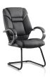 Galloway Cantilever Chair Black Leather With Arms