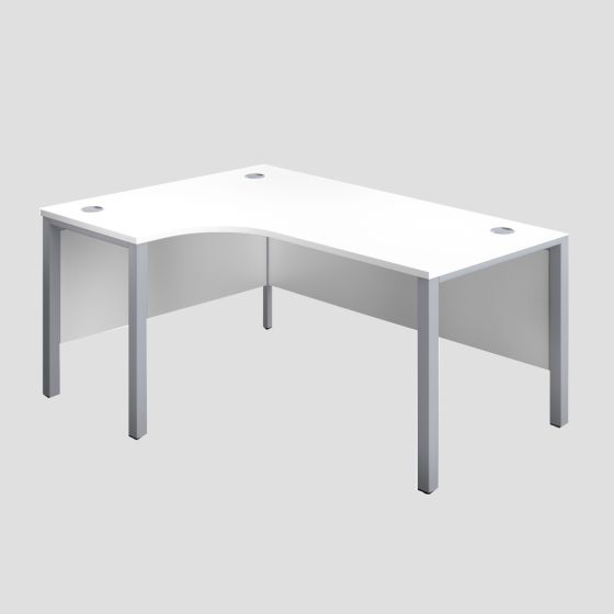 1200X1200 Goal Post Left Hand Radial Desk White-Silver 