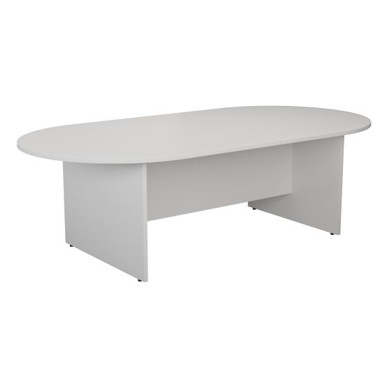 2400mm D-End Meeting Table - White