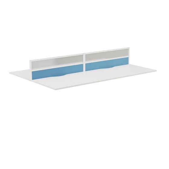 Toolrail Type 3 Half Glazed Screen White Frame - 1400W X 380H Band 3