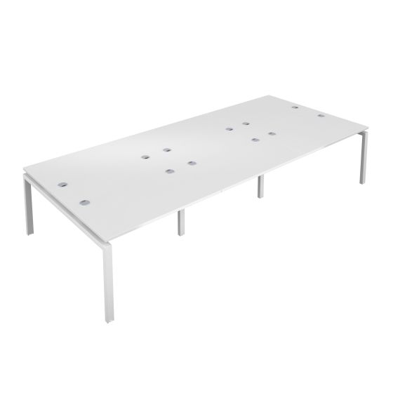 Premium 6 Person Bench 1400 X 800 Cable Port White-White 