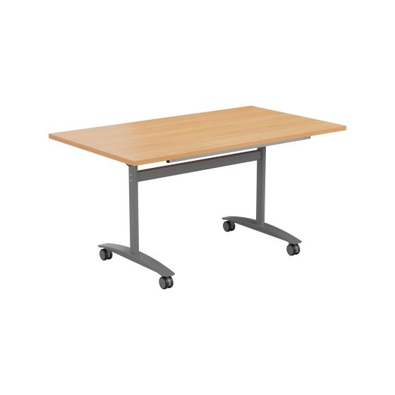 One Tilting Table 1600 X 700 Silver Legs Top