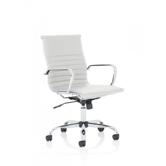 Nola Medium White Soft Bonded Leather Executive Chair