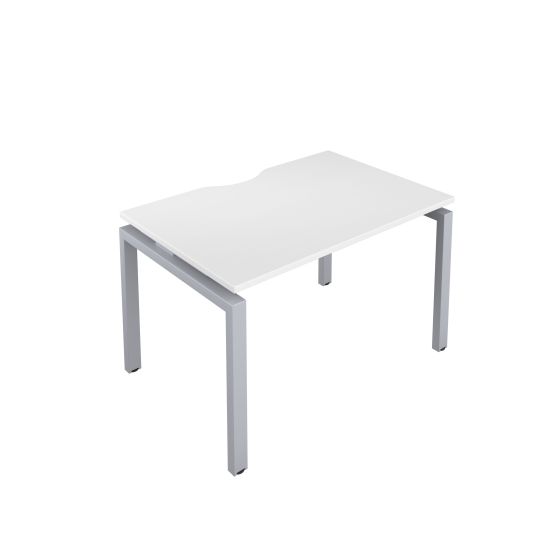 Premium 1 Person Bench 1400 X 800 Cut Out White-Silver 